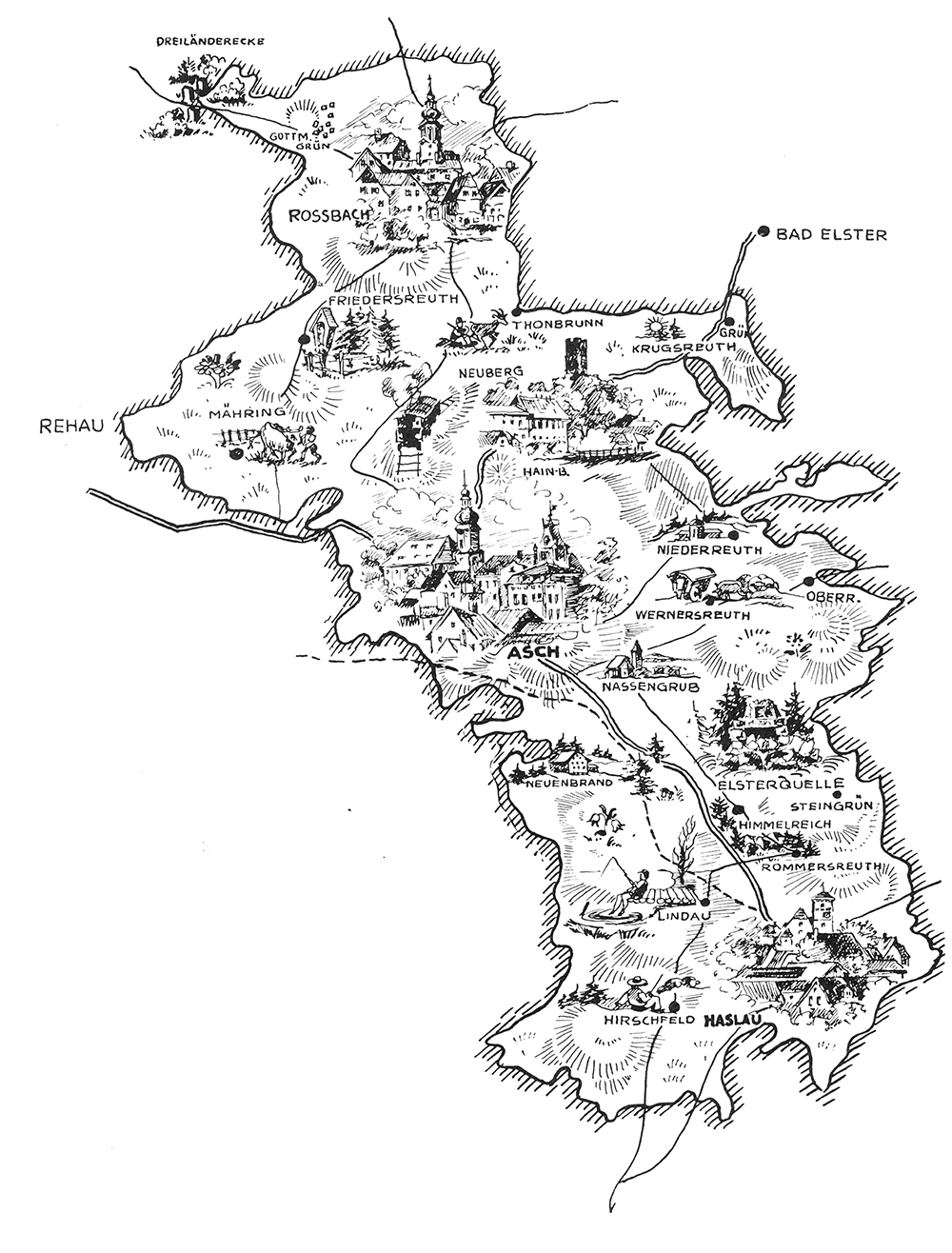 Mapka Ašska před 1946 Mapka Ašska před 1946