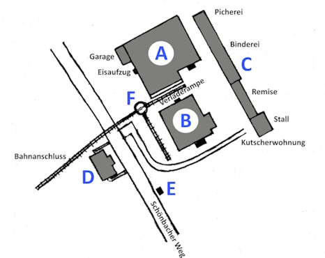 Lageplan der Ascher Aktienbrauerei Lageplan der Ascher Aktienbrauerei