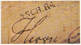 Die älteste Stempel des Postamtes Asch
