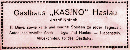 Anzeige Gasthaus Casino