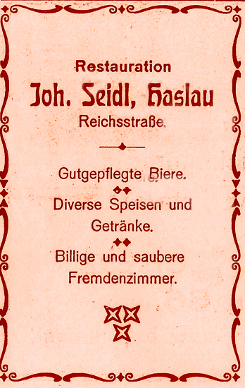 Anzeige Gasthaus Seidl