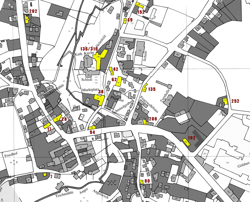 Hazlov - mapa hostinců