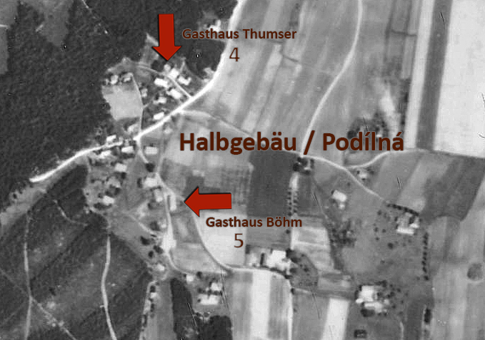 Luftaufnahme Halbgebäu 1948