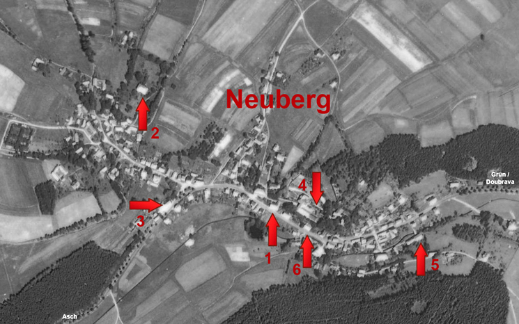 Neuberg na leteckém snímkování 1948