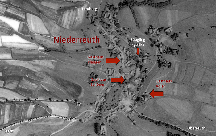 Luftaufnahme Niderreuth 1953