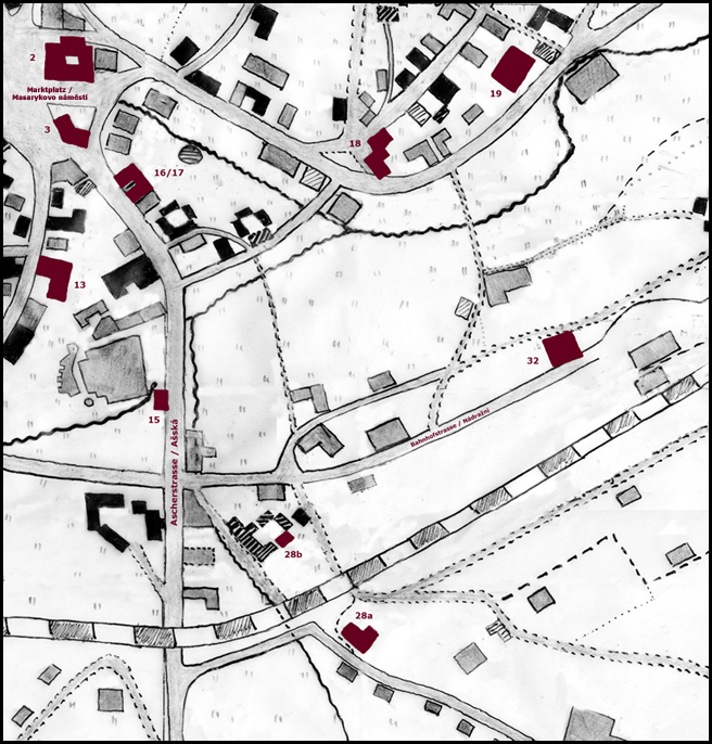 Ausschnitt von der Rossbacher Ortskarte