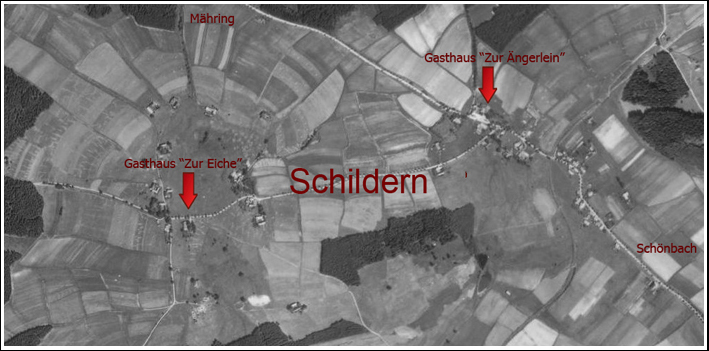 Luftaufnahme Schildern 1948