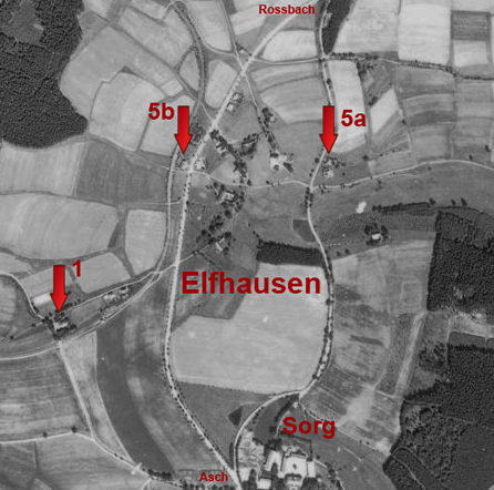 Letecká mapa Elfhausenu 1948