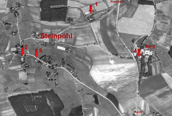 Letecká mapa Steinpöhl 1948