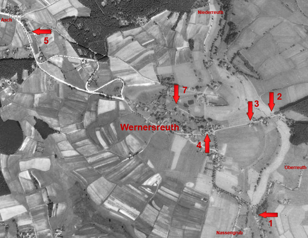 Letecka mapa Wernersreuth 1948