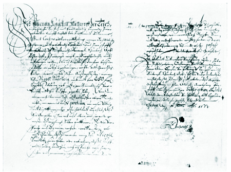 Älteste Urkunde vom 1662