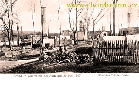 Oberreuther požár obce 1917 Oberreuther požár obce 1917