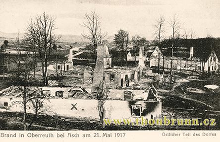 Oberreuther požár obce 1917 Oberreuther požár obce 1917