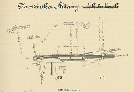 Skizze der Schilderner Bahnhaltestelle