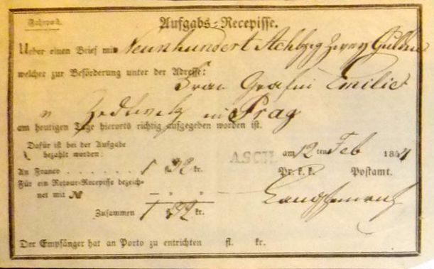 Pohlednice Asch 1846 Pohlednice Asch 1844
