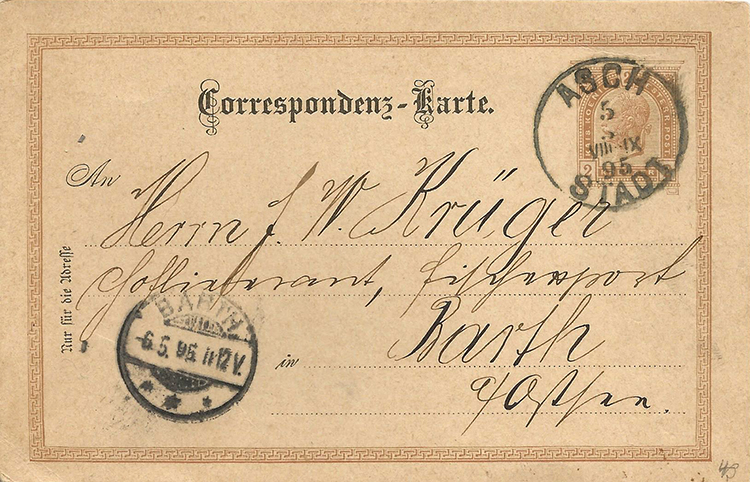 Postkarte Asch 1895