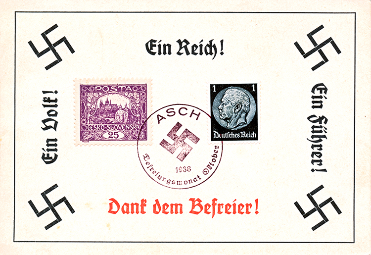 Postkarte Asch 1938