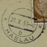 Razítko Haslau 1938