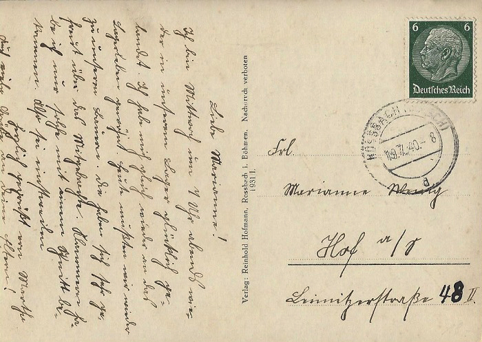 Brief von 1940
